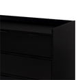 thumbnail image 5 of 55.1" Solid Wood 6-Drawer Chest with Gallery - Black, 5 of 6