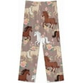 thumbnail image 5 of Top-kevin Women Long Sleeve Pajama Set Comfy Pjs Sets Horses Flowers Pattern 2 Piece Lounge Set, 5 of 6