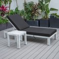 thumbnail image 2 of LeisureMod Chelsea Modern Weathered Grey Aluminum Outdoor Chaise Lounge Chair With Side Table & Black Cushions, 2 of 13