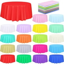 15 Pieces Assorted Color Plastic Tablecloth Disposable Rainbow Tablecloth Colorful Round Table Cover 84 Inch Multicolored Cloth Table Cover for Birthday Wedding Picnic Parties Decoration