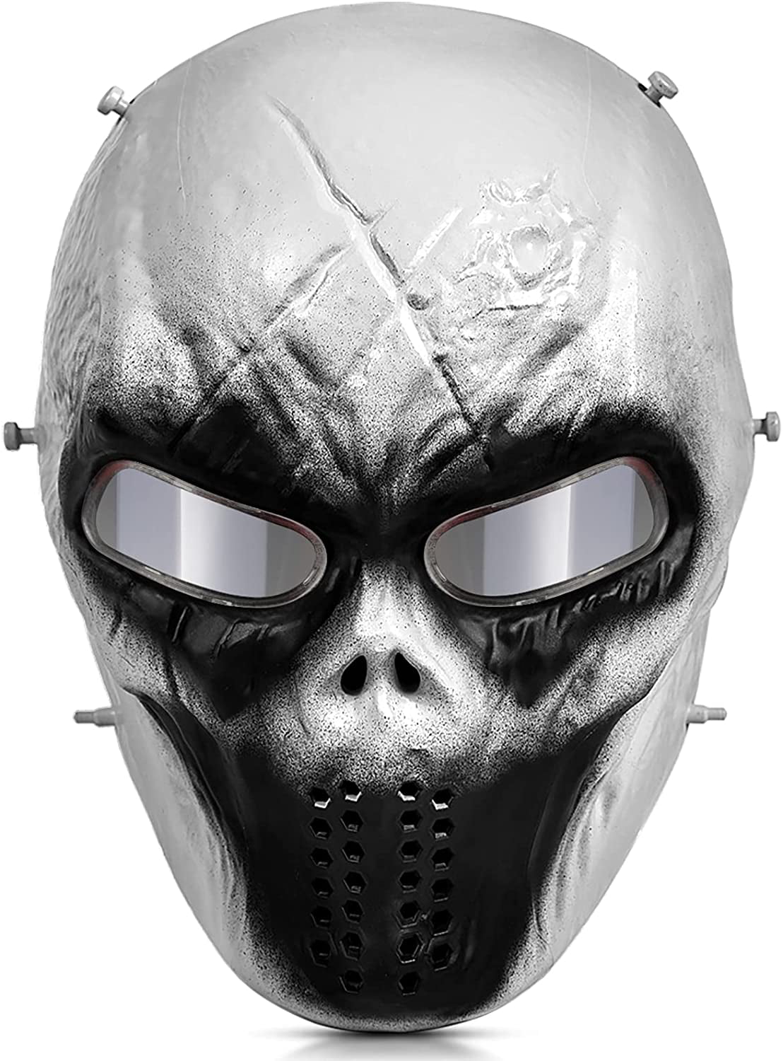 OutdoorMaster Full Face Airsoft Mask with Metal Mesh Eye Protection 