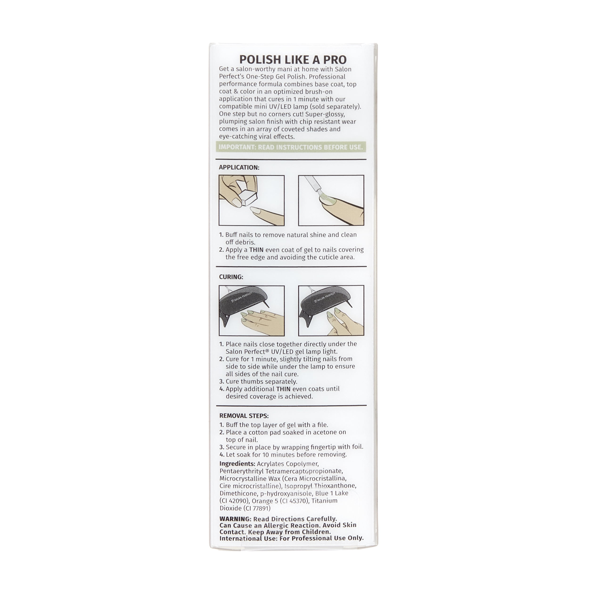 Salon Perfect Milky One Step Gel, Sage, Green Nail Polish, 0.5 fl oz