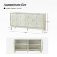 thumbnail image 4 of Tina's Home Modern White 4 Doors Storage Credenza and Sideboard Buffet Cabinet with Adjustable Shelves Solid Wood Legs, 4 of 10