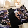 thumbnail image 5 of Homewish Grunge Dragon 7 Pieces Full Size Bedding Sets,Rustic Wildlife Full Size Bed in a Bag,Purple,Black Reversible, 5 of 8