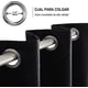 thumbnail image 2 of Cortinas Blackout con Aislamiento Térmico para Recámara Ventana, con Ojales en la Parte Superior, Suave 100% Poliéster Tela Impermeable, Reducción Ruido, 2 Paneles, Negro, 2 of 4