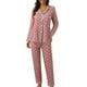 thumbnail image 1 of Pijama Sereluxe para mujer, informal, con solapa y botones, estampado de lunares, de dos piezas, manga larga, 1 of 5