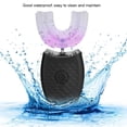 thumbnail image 2 of Cepillo de dientes eléctrico en forma de U de silicona recargable por ultrasonidos para el hogar, cepillo blanqueador de dientes (negro), 2 of 15