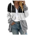 thumbnail image 1 of TQWQT Fleece Coats for Women  Faux Fur Jacket Coat Fuzzy Fleece Jacket Plus Size Zip Up Drawstring Sweatshirt Oversized Light Blue S, 1 of 6