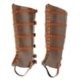thumbnail image 3 of Medieval Boots Shoes Cover Leather Gothic Punk Leg Guards Pirate Boot Cover for Brown, 3 of 10