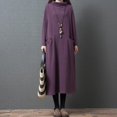 thumbnail image 1 of Vestido de mujer, cuello alto, bolsillos laterales, vestido vintage suelto Irfora Vestido de mujer, 1 of 7