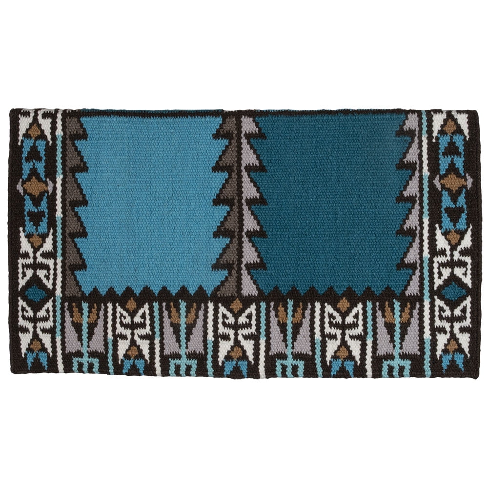 Mustang Manufacturing Company No Fear Good Medicine Saddle Blanket  Turquoise/Brown 38X34 - Walmart.com