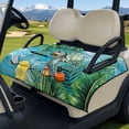 thumbnail image 3 of Yuyamidu Seaside Golf Cart Seat Covers 2 Passenger Seats Golf Cart Seat Towel Blanket with 4 Front Pockets Palm Leaves Club Car Golf Cart Accessories for All Season Protection, 3 of 8