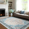 thumbnail image 5 of Toyoso 9x12 Area Rug Living Room Rugs - Vintage boho Decor Floral Area Rugs for Bedroom Dining Room Machine Washable Farmhouse Floral Carpet- Blue, 5 of 9