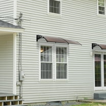 Winado 78"X37.4" Door Awning Rain Cover Garden Eaves Canopy  Brown & Black Bracket