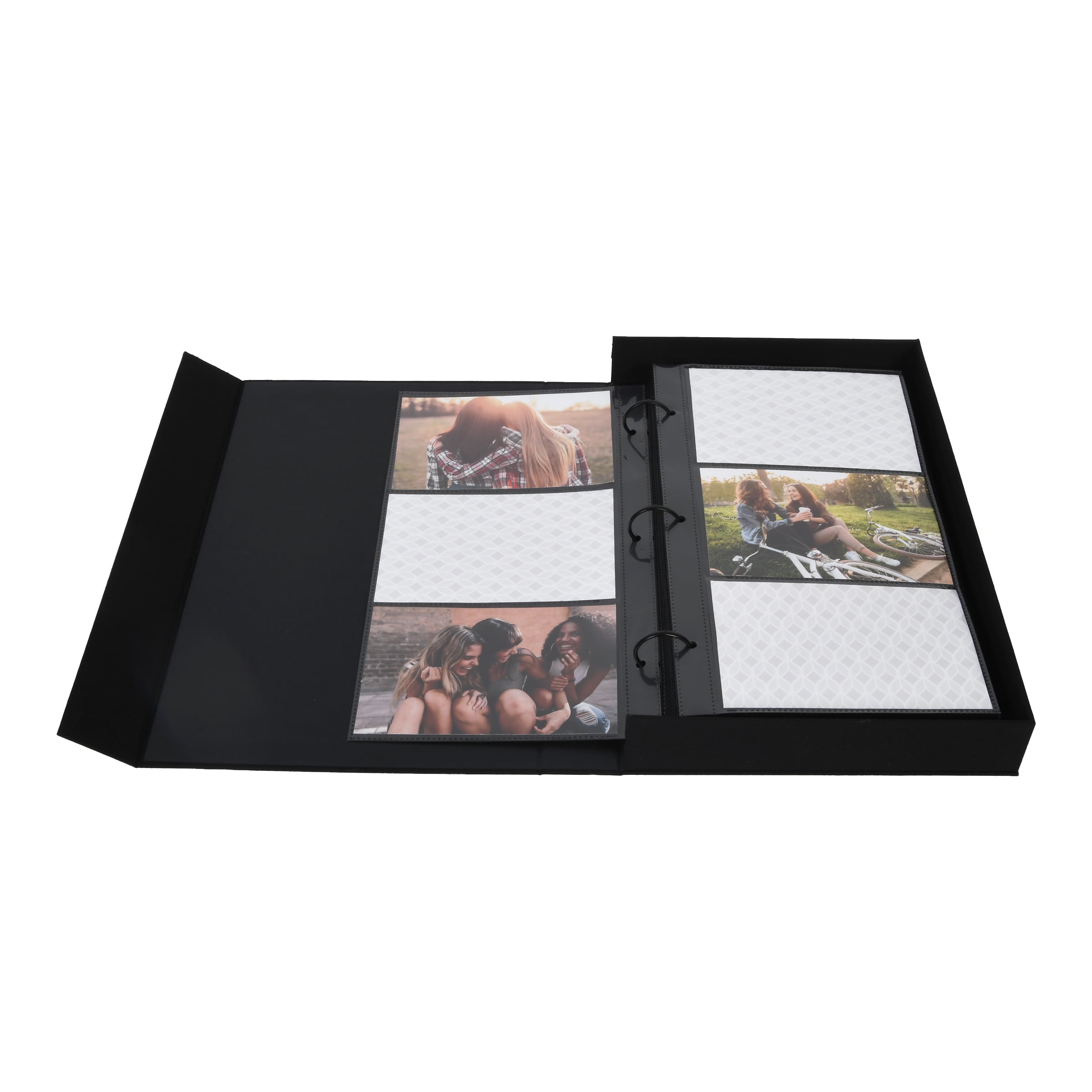 Prinz Our Family Coffee Table Photo Album, Holds 180 4x6 Photos, Black Linen