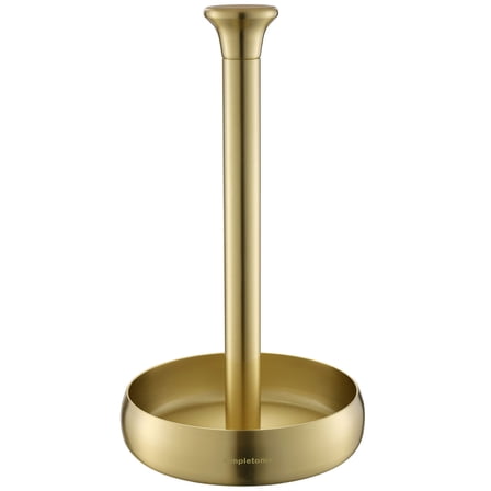 simpletome Paper Towel Holder Countertop ONE HAND Tear Keep It Rolled Up Weighted Base