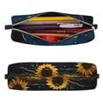 thumbnail image 2 of Yiaed Oil Starry Sky Sunflower Print Leather Pencil Case - Leather Pen Pencil Holder - Elegant & Practical Pencil Pouch for Work & Office, 2 of 7