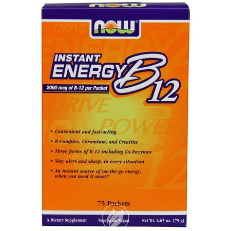Now Foods - Instant Energy B12, 2000 mcg, 75 Packets, (1 g) Each, Pack of