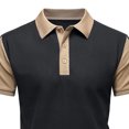 thumbnail image 2 of Ceisia Men's Color Block Two-Tone Short Sleeve Polo Shirt with Contrast Sleeves Black XXL Gifts for Father, 2 of 6