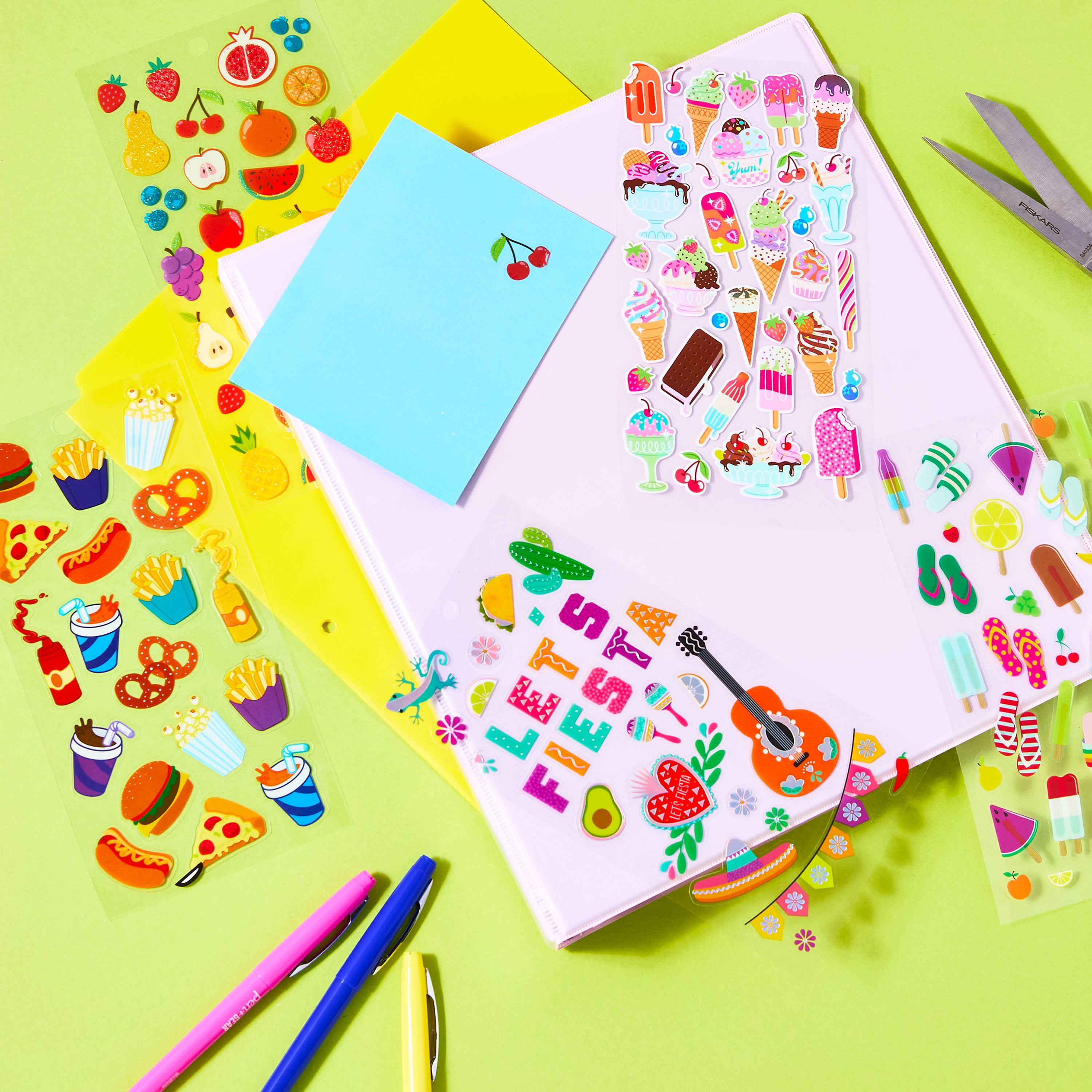 Hello Hobby Fast Food Themed Stickers – Multicolor, 18 Count