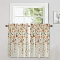 thumbnail image 3 of Skearow Floral Short Window Curtain Kitchen Curtain Scarf Door Cafe Tier Half Window Drapes Orange 27.56 x 24.01 inches, 3 of 6