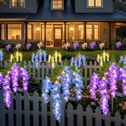 Qoosea Solar Flowers Lights Outdoor Decorations, Garden Light Waterproof for Outside Yard Decor Led Plant Lamp Patio Lawn Grave Backyard Pathway Decorative 2 pack Purple