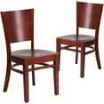 thumbnail image 2 of BizChair 2 Pk. Solid Back Mahogany Wood Restaurant Chair, 2 of 8