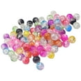 thumbnail image 2 of 100 cuentas de cristal craqueladas con caja de almacenamiento, cuentas artesanales coloridas con agujeros para manualidades, 2 of 6
