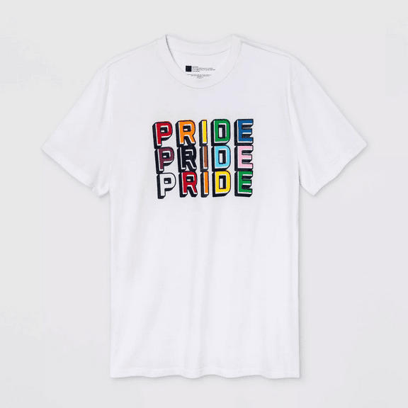 Pride Gender Inclusive Adult 'Pride Pride Pride' Short Sleeve Graphic T-Shirt - Medium