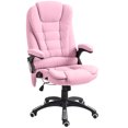 thumbnail image 1 of CoSoTower Chaise de Bureau à Domicile à 6 Points avec Massage Vibrant, Dossier Haut, Chaise de Direction avec Dossier Inclinable, Roues Pivotantes, Rose, 1 of 7