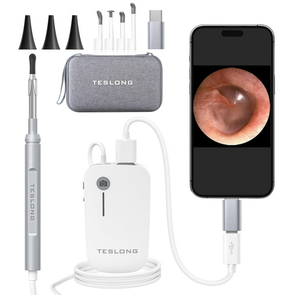 Teslong Digital Otoscope, 1080p HD Ear Camera with Ear Wax Removal Tools, Video Ear Scope Otoscope with Light, Compatible with iPhone15, iPad, Android Phone, USB, Ea