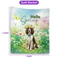 thumbnail image 5 of English Springer Spaniel Hello Spring Time Flower Floral Nature Quilt Blanket Springers Dog Lover Gifts Cozy Comforter Throw Blanket - 02031, 5 of 5