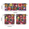thumbnail image 5 of Bohemian Farmhouse Curtains 24" Short - 3 Panel Vintage Floral Set with Wildflowers & Sunshine, Rod Pocket Window Drapes for Rustic Kitchen, 5 of 5