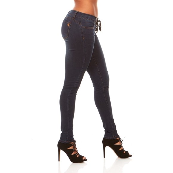 VIP Jeans pour Femmes à Enfiler en Dentelle Fly Skinny Ultra Confort Coupe Ajustée Jeans Extensibles Sans Bouton Ni Fermeture Éclair Tailles Junior