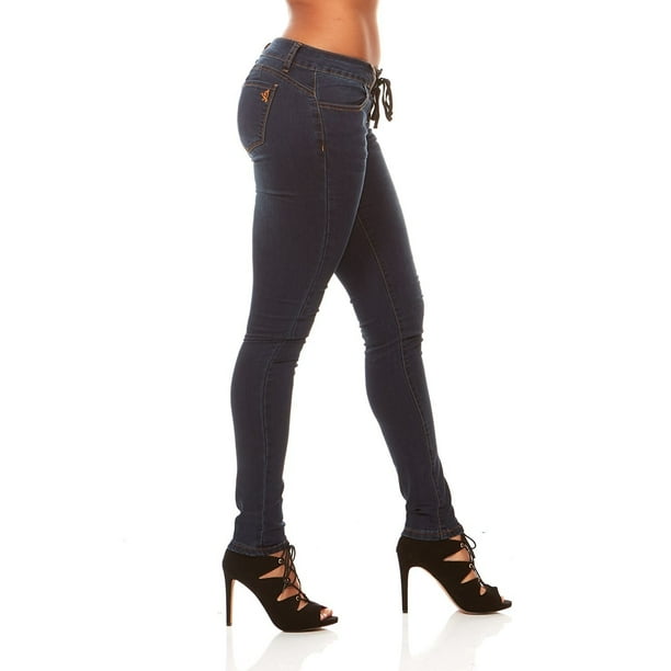 Vip Jeans Vip Jeans For Women Pull On Lace Fly Skinny Ultra Comfort Slim Fit Stretchy Jeans No Button Or Zipper Junior Sizes Walmart Com Walmart Com