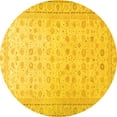 thumbnail image 1 of Ahgly Company Indoor Round Oriental Yellow Traditional Area Rugs, 6' Round, 1 of 4
