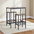 thumbnail image 1 of MUEBLANA - Mesa alta con 2 bancos – Compacta, resistente y moderna – Acero y madera – Ahorra espacio – Fácil de armar – Ideal cocina o jardín – Capacidad 30/80kg – 100x40x90 cm, 1 of 7