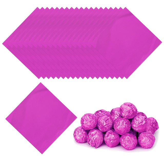 Uxcell Foil Candy Wrapper, Chocolate Wrapping Paper for Homemade Caramel DIY Candies Decoration Chocolate Cake Packaging Rose Red 4x4 Inch