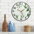 thumbnail image 6 of Green Wild Leaves Wall Clocks Battery Operated 11.9 Inch Round Clock Acrylic Silent Non-Ticking Bedroom Living Room Decorative Clocks, 6 of 10