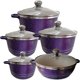 thumbnail image 1 of Batería De Cocina CHIC FLIC Recubrimiento De Granito 10 Pz 5 Ollas Y 5 Tapas Morada De Aluminio, 1 of 6