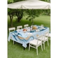 thumbnail image 4 of Outdoor Tablecloth with Umbrella Hole for Patio/Picnic/Party/Camping, Light Blue Space Rocket Waterproof Table Cloth Rectangle Table Cover Washable, Modena Abstract Universe Planet (52"x 70"), 4 of 8