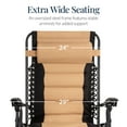 thumbnail image 3 of Best Choice Products Oversized Padded Zero Gravity Chair, Folding Outdoor Patio Recliner w/ Side Tray - Tan, 3 of 7
