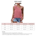 thumbnail image 4 of Un hombro Top Loose fit Pure color casual transpirable mujeres camisa sin mangas para el verano rojo Russet M, 4 of 4