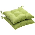 thumbnail image 1 of Pillow Perfect Indoor/Outdoor Green Textured Solid Tufted Seat Cushion, 2-Pack, 1 of 5