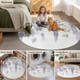 thumbnail image 5 of Round Rugs 6Ft, Purple Spring Floral Round Area Rug Washable Indoor Throw Carpet, Summer Botanical Weeping Vintage Soft Non Slip Circle Rug for Office Cabinet Home Decor Aesthetic, 5 of 8