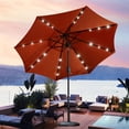 thumbnail image 6 of Bibana 9ft Solar 24 LED Lighted Patio Umbrella with 8 Ribs, Adjustment and Crank Lift System (Orange), 6 of 6
