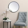 thumbnail image 2 of Allora 21" Round Mid Century Metal Frame Clear Beveled Mirror in Blue, 2 of 7