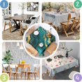 thumbnail image 4 of Teal and Gold Marble Wavy Veins Pattern Square Tablecloth,Waterproof Square Table Cover,Wipeable Spillproof Washable Table Cover for Home Kitchen Party Decor 52"x52"(132x132cm), 4 of 6
