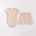 thumbnail image 3 of Mercatoo Baby Girl Romper Short Sleeve T Shirt Jumpsuits + Shorts 2Pcs Outfits Summer Casual Clothes Set 0 to 18 Months, 3 of 3