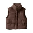 thumbnail image 6 of Wxirdiow Boys Jackets Boys Girls Vest Kids Thick Zipper Jacket Toddler Sleeveless Puffer Winter Warm Outerwear Coffee Size,10-12 Years, 6 of 6